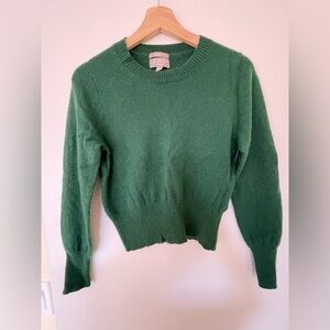 J. Crew Classic Green Crew Neck Sweater 100% Cashmere